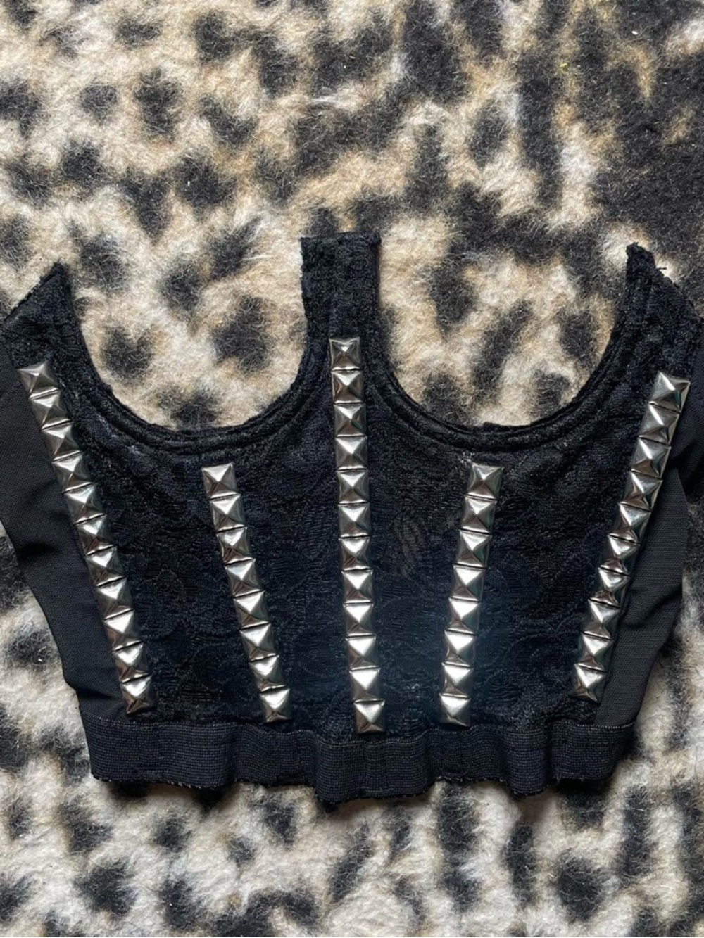SEXTRASH NYC black and silver corset top